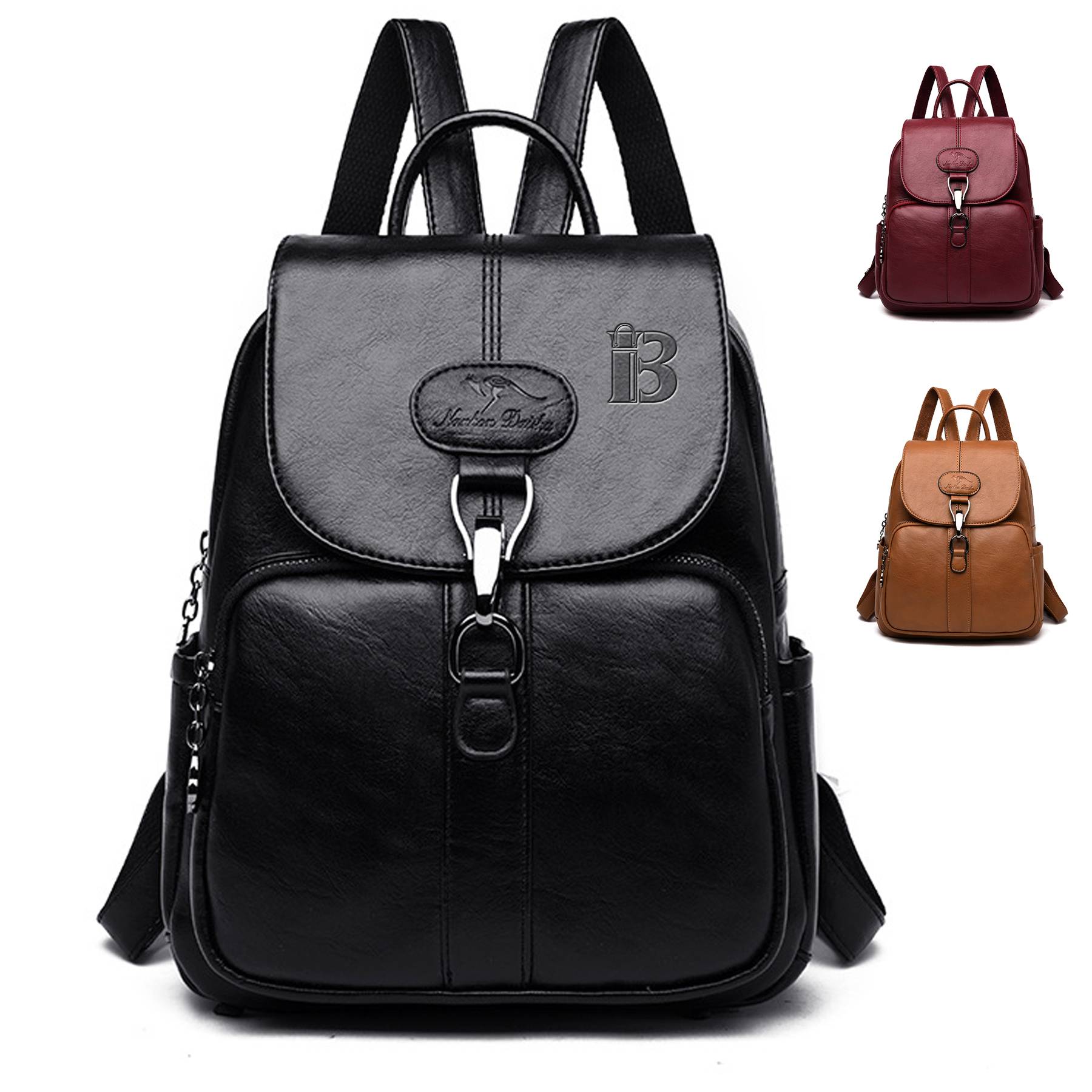 Large Capacity PU Leather Anti-theft Travel Backpack 5