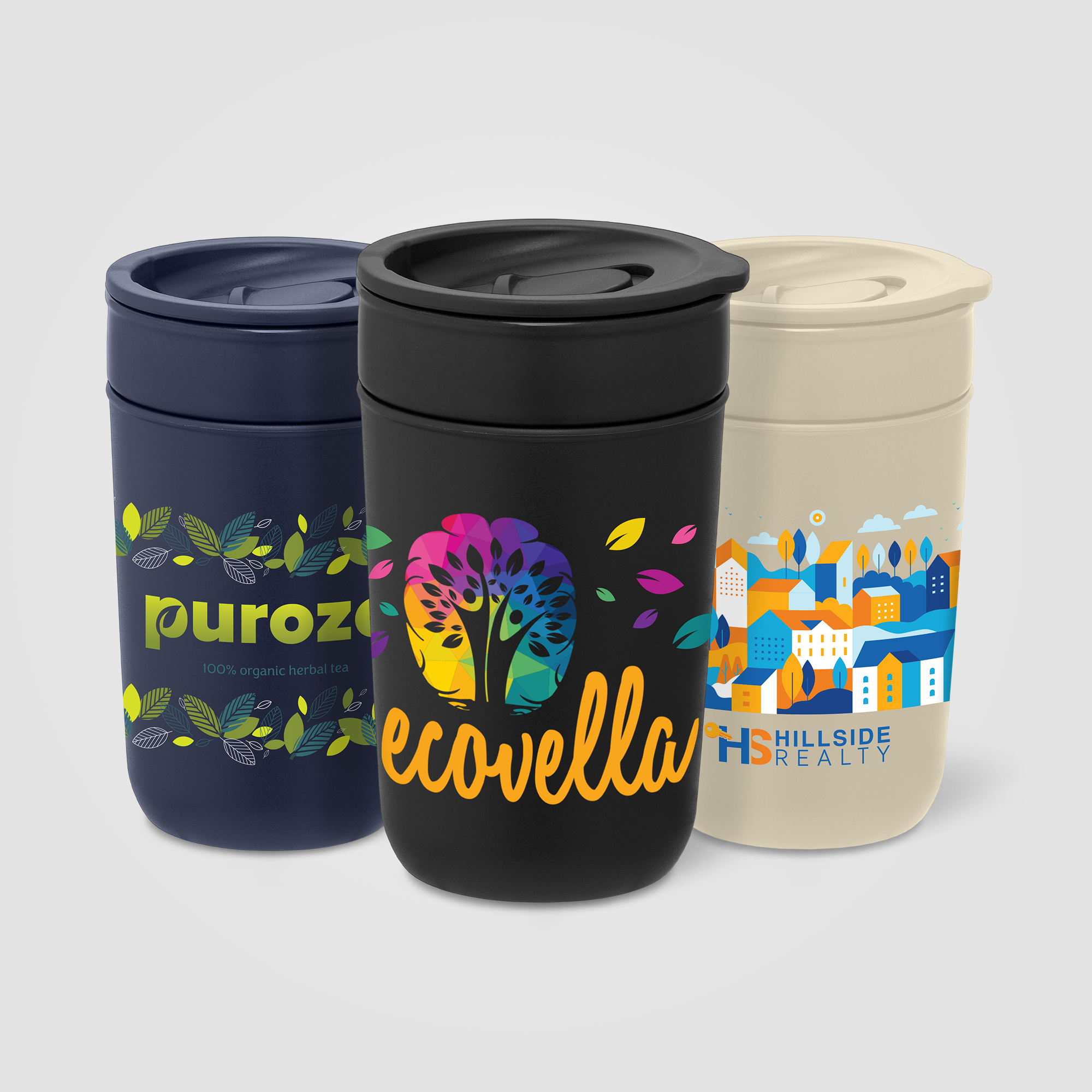Danube - 12 oz. Ceramic Tumbler with Recycled Plastic Exterior & Lid 15
