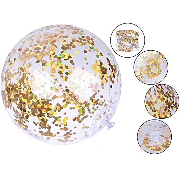 16 Inch Inflatable Glitter Beach Ball 3