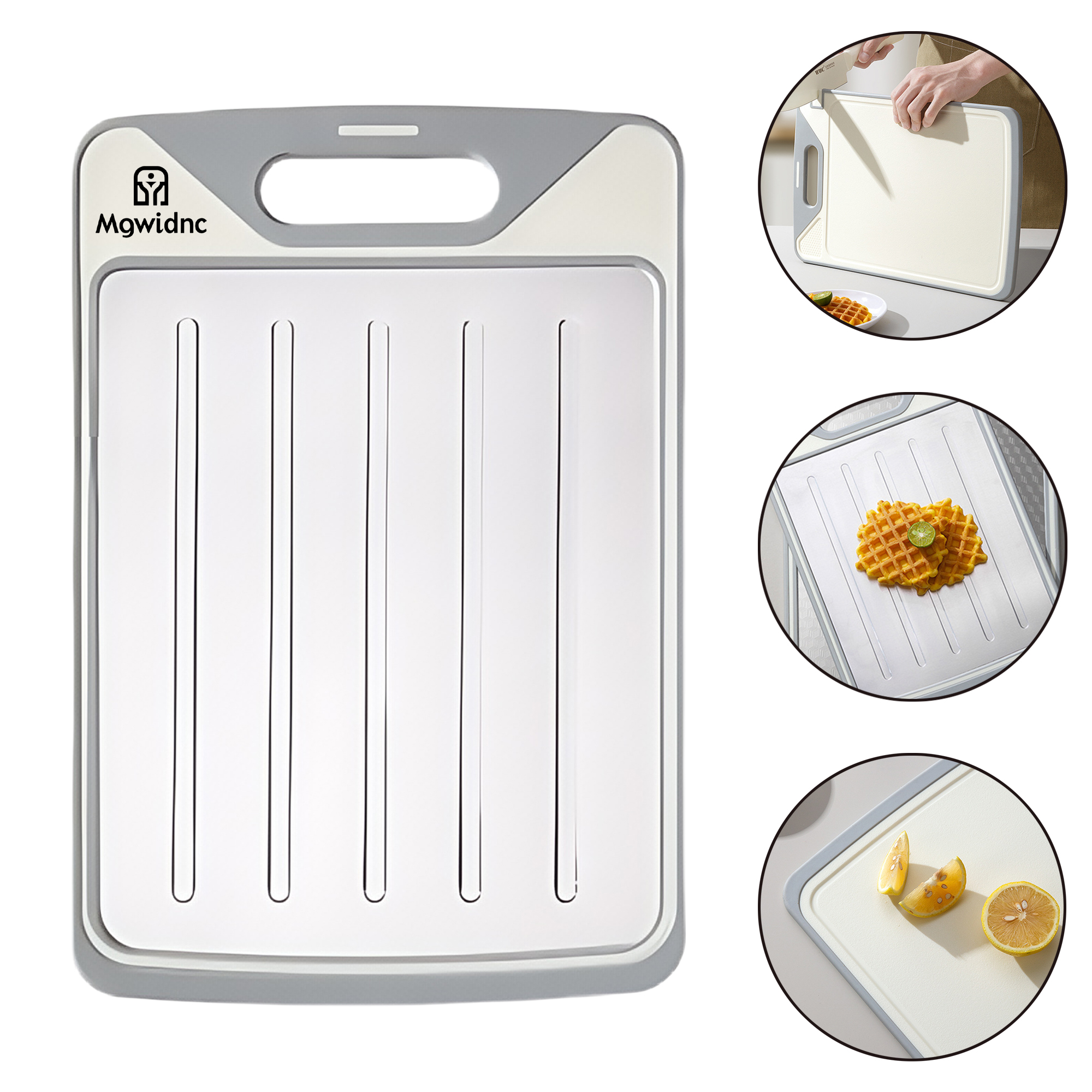 Small Stainless Steel Double-Sided Cutting Board with Knife Sharpener