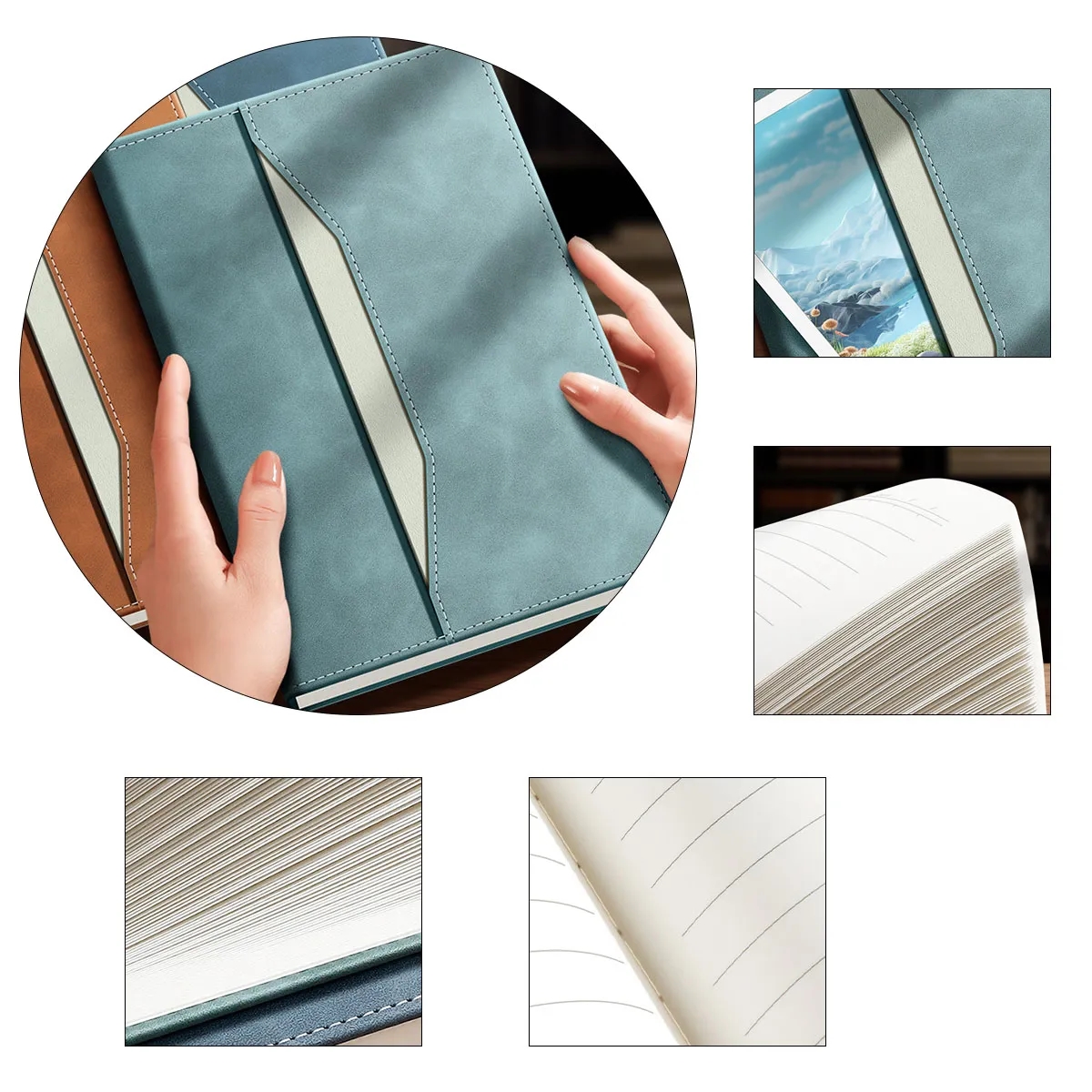 Simple Style Soft Leather Business Office Meeting Notebook 3