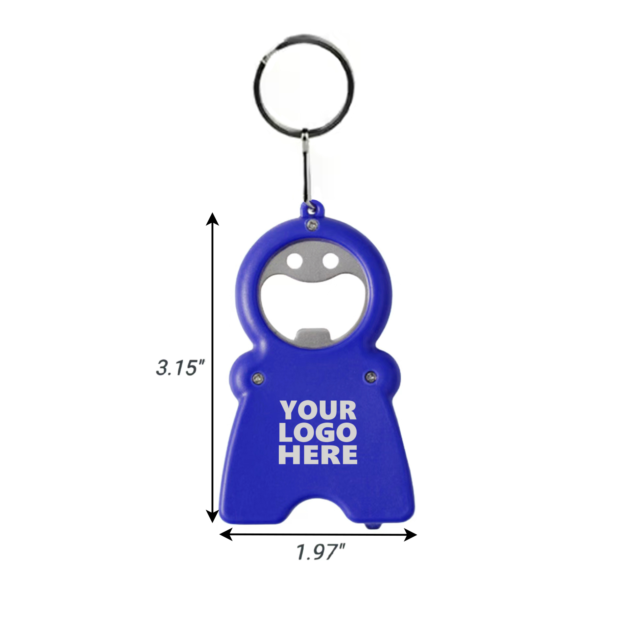 Smiling Keychain Bottle Opener With Led Light And Tape Measure 3