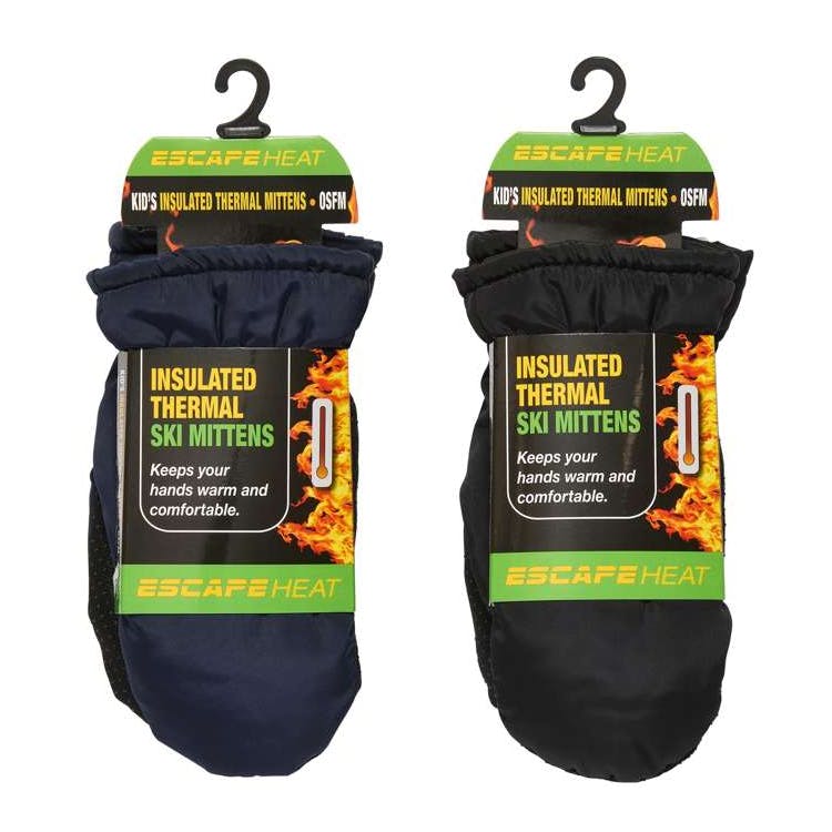 Kids Sherpa Lined Mittens Assorted Colors 1