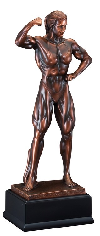 Female Body Builder Resin Sculpture, 14-1/2" 2