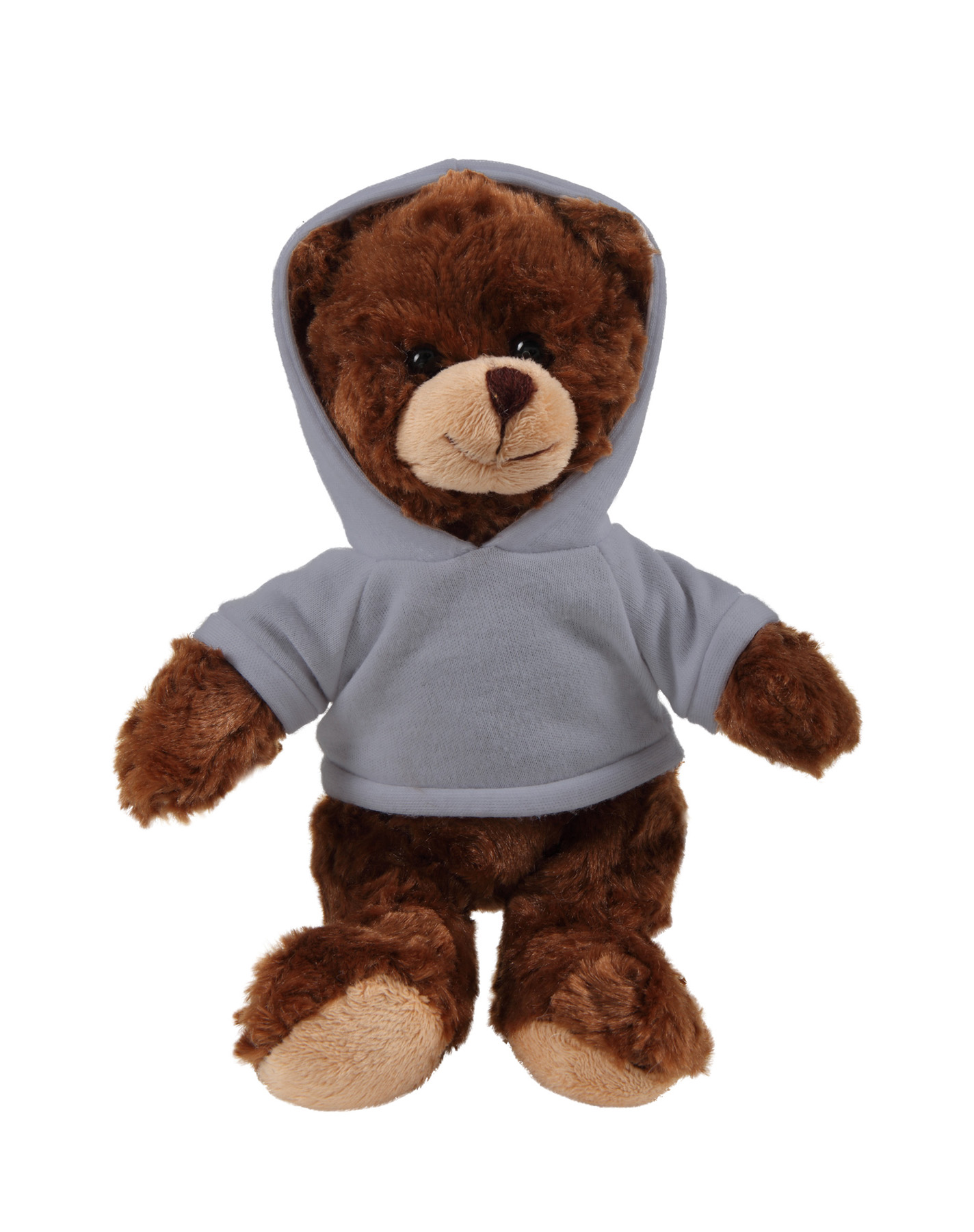 soft plush  Chocolate Curly Sitting Bear with hoodie 4