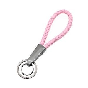 Woven PU Leather Keychain With Long Buckle 39