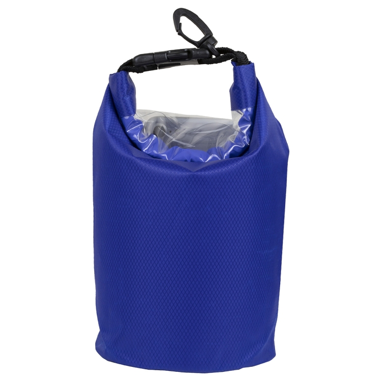 7" W x 11" H "The Navagio" 2.5 Liter Water Resistant Dry Bag With Clear Pocket Window 23