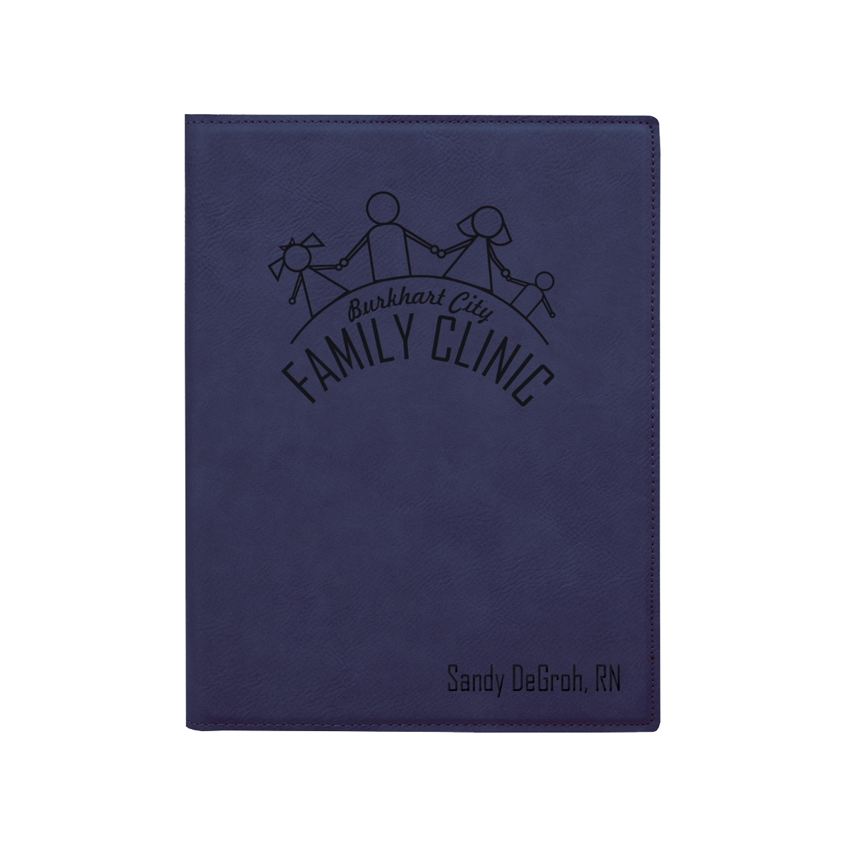 7" x 9" Leatherette Blue/Black Portfolio