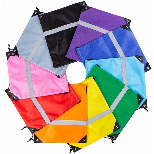Reflective Stripe Drawstring Backpack 5
