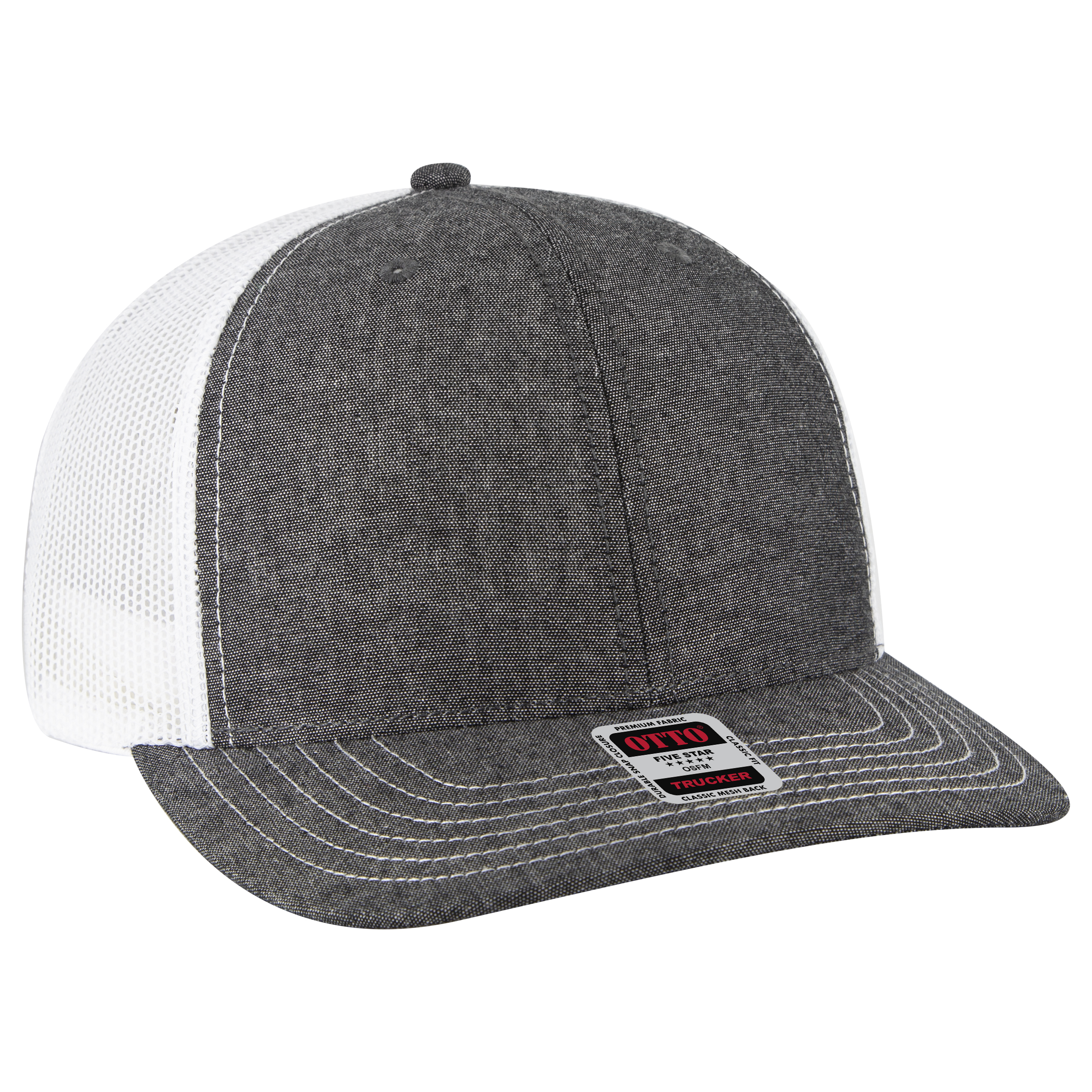 OTTO CAP® 6 Panel Mid Profile Mesh Back Trucker Hat 137