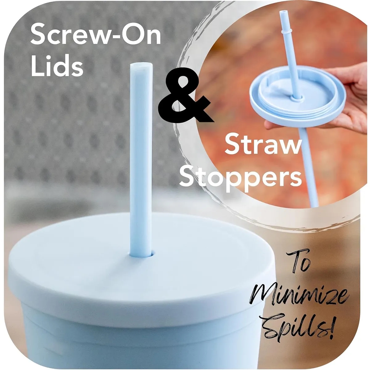 16OZ Reusable Matte Double Wall Plastic Straw Cup With Lid 3