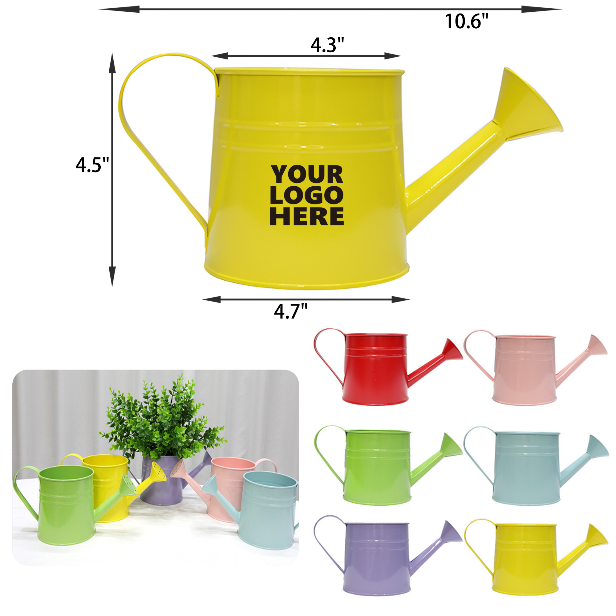 MOQ 50 PCS Stylish Watering Can Flower Pot Ornament 6