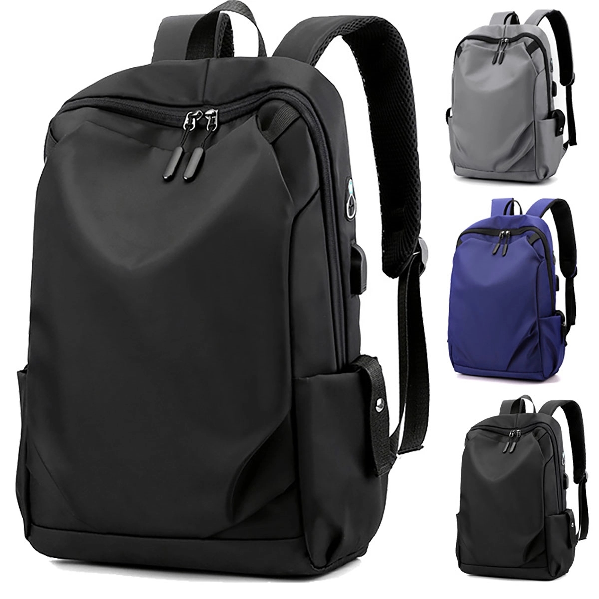Waterproof Men Pleated Backpack 15.6 Inches Laptop Back Pack 2