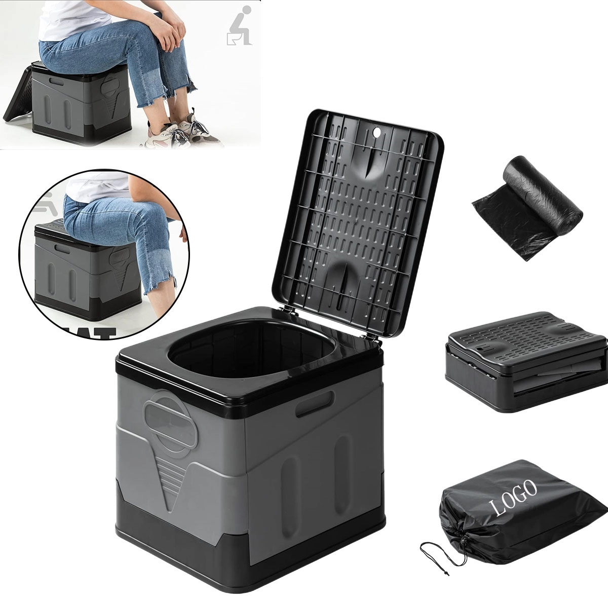 Portable Toilet for Camping 9pcs 3