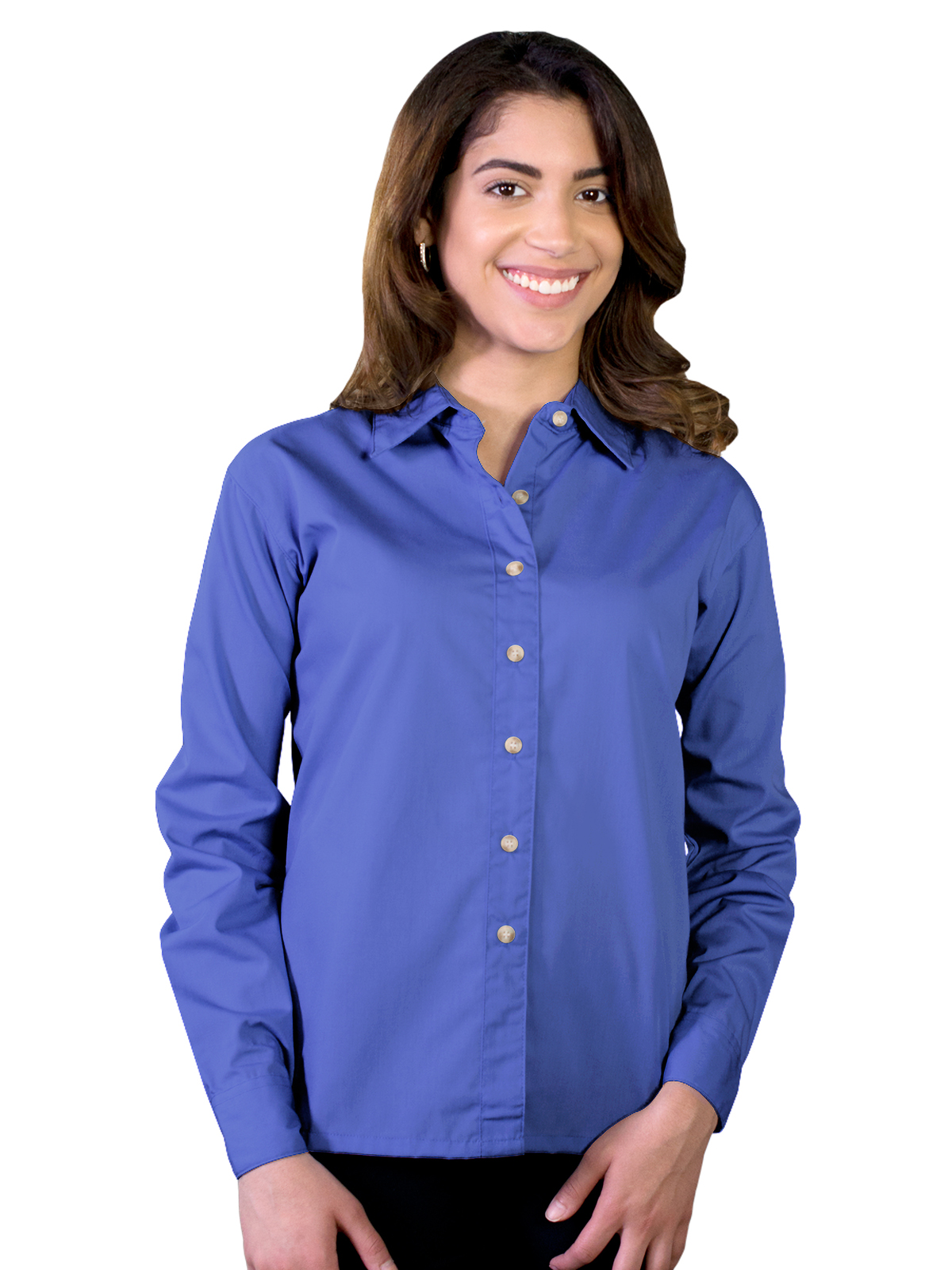 Blue Generation - Women's Pocketless Long Sleeve Superblend Poplin Shirt 69