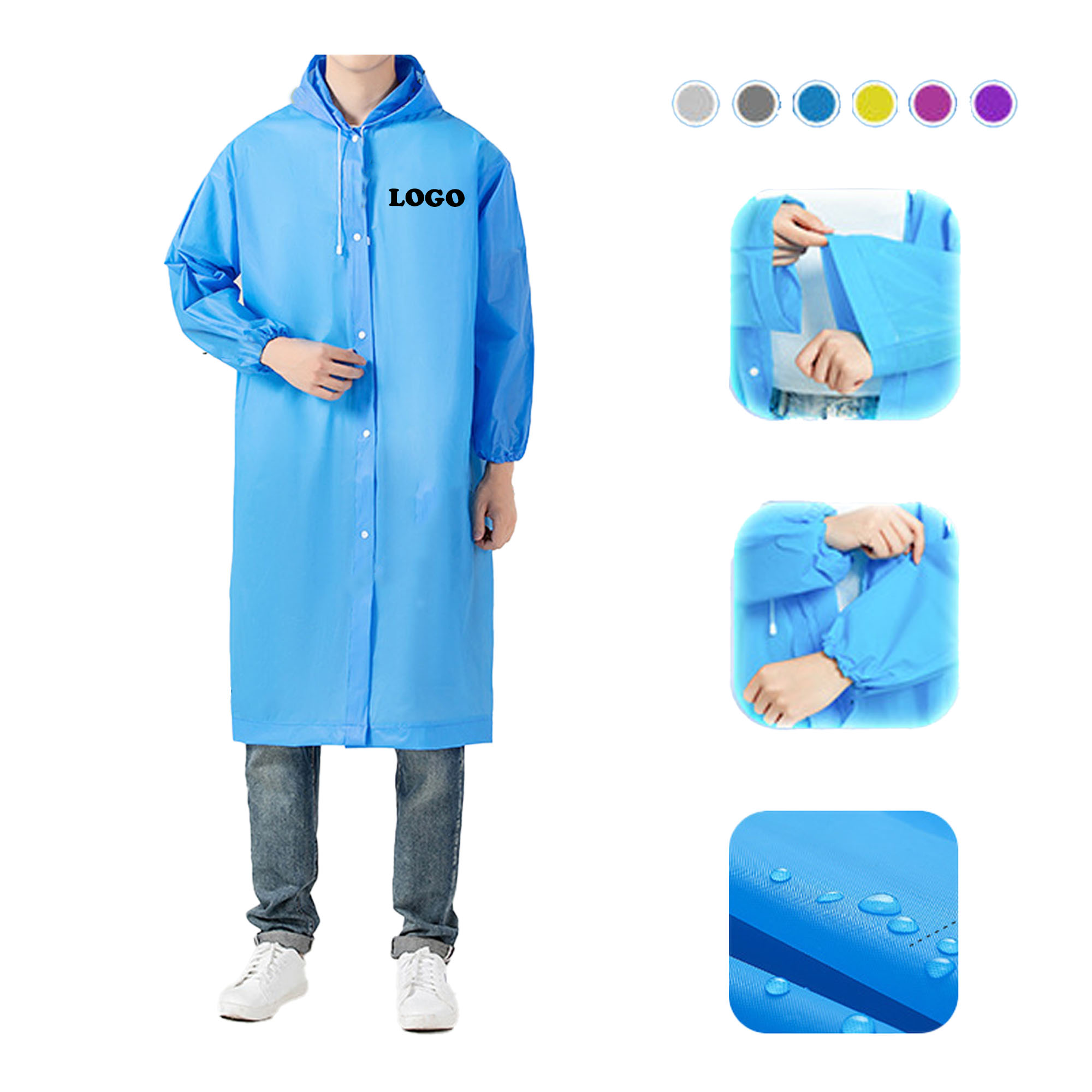 MOQ 50 pcs Hooded Rain Jacket 2
