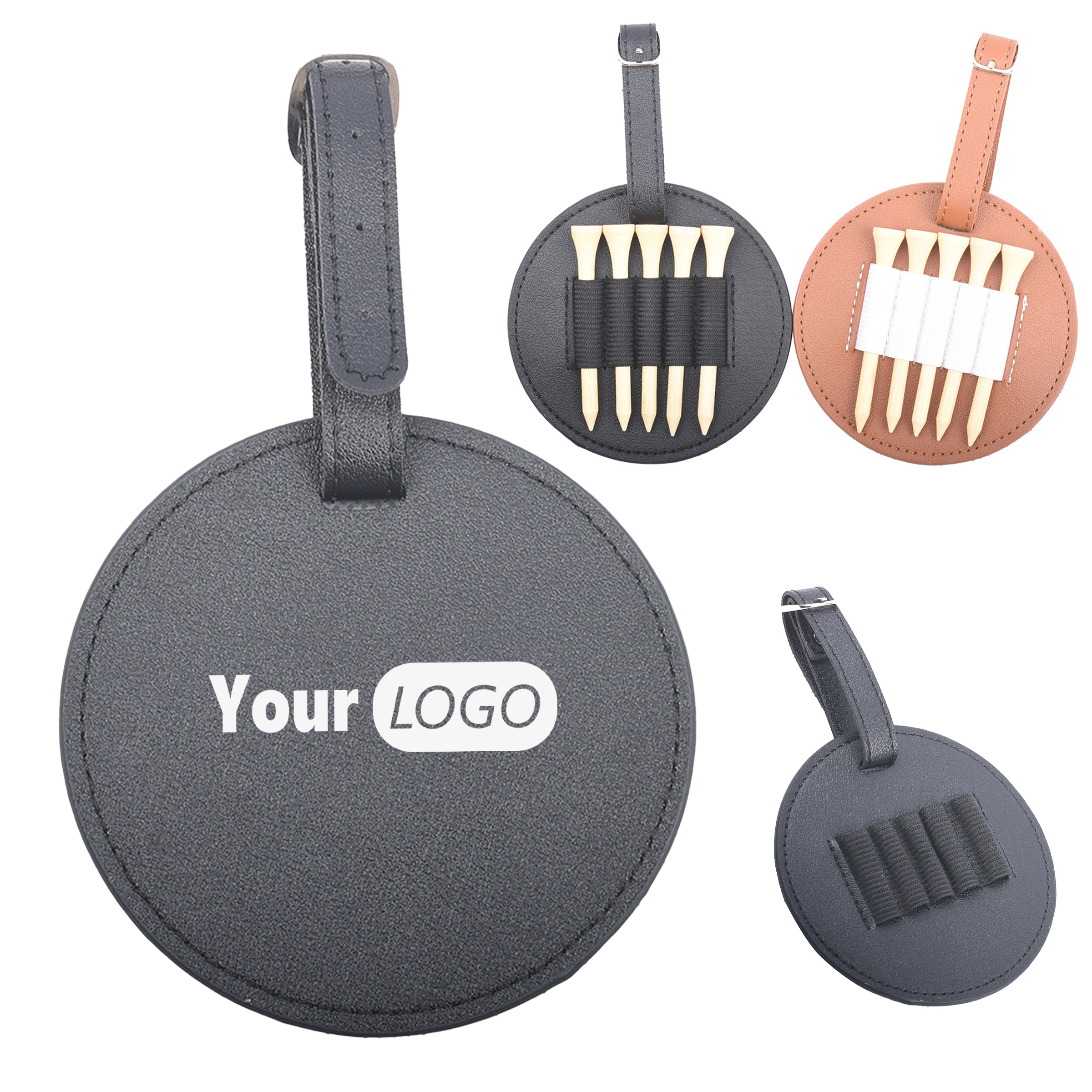 Leather Personalized Golf Tee Pocket 3