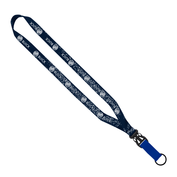 3/4" Multi-Color Polyester Lanyard with Slide Buckle Release & Split-Ring 2