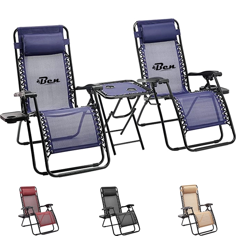 Adjustable Folding Lounge Chair With Table And Pillow 2
