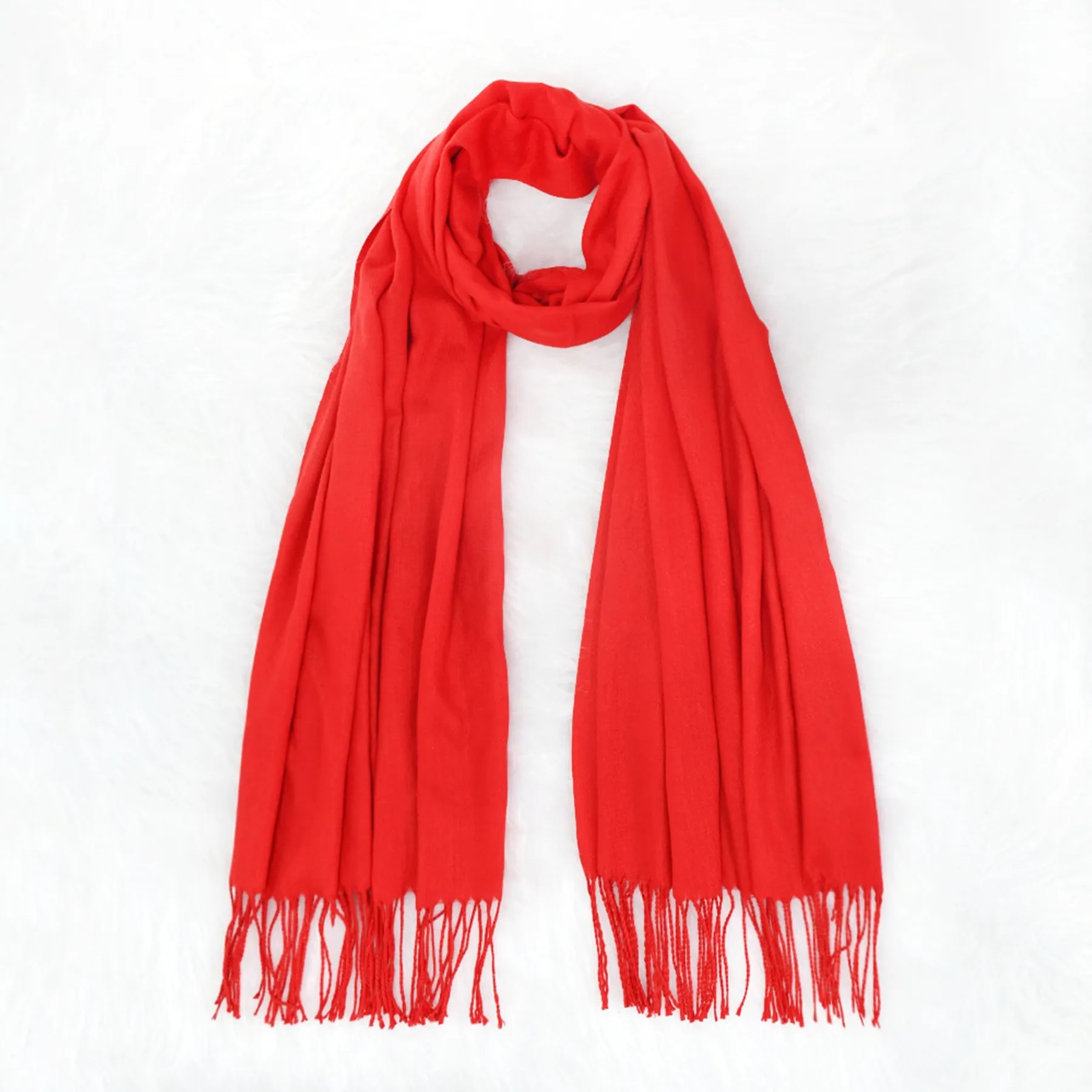 Soft Solid Shawl Wrap Scarf With Fringes MOQ 30PCS 15