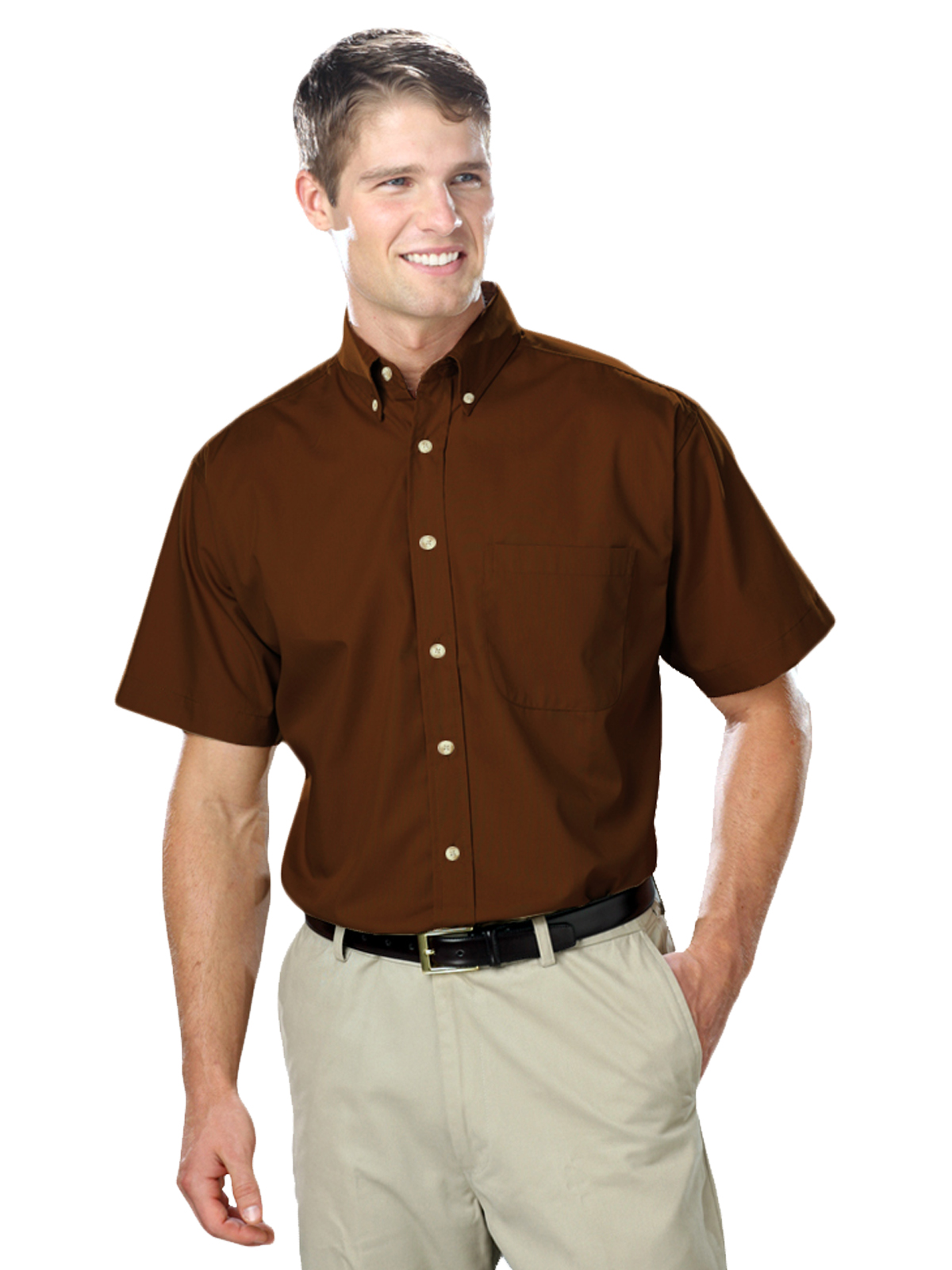 Blue Generation - Men's 1-Pocket Short Sleeve Superblend Poplin Shirt 23