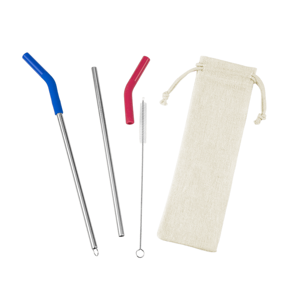 Reusable Stainless Steel Two Straw Set 27