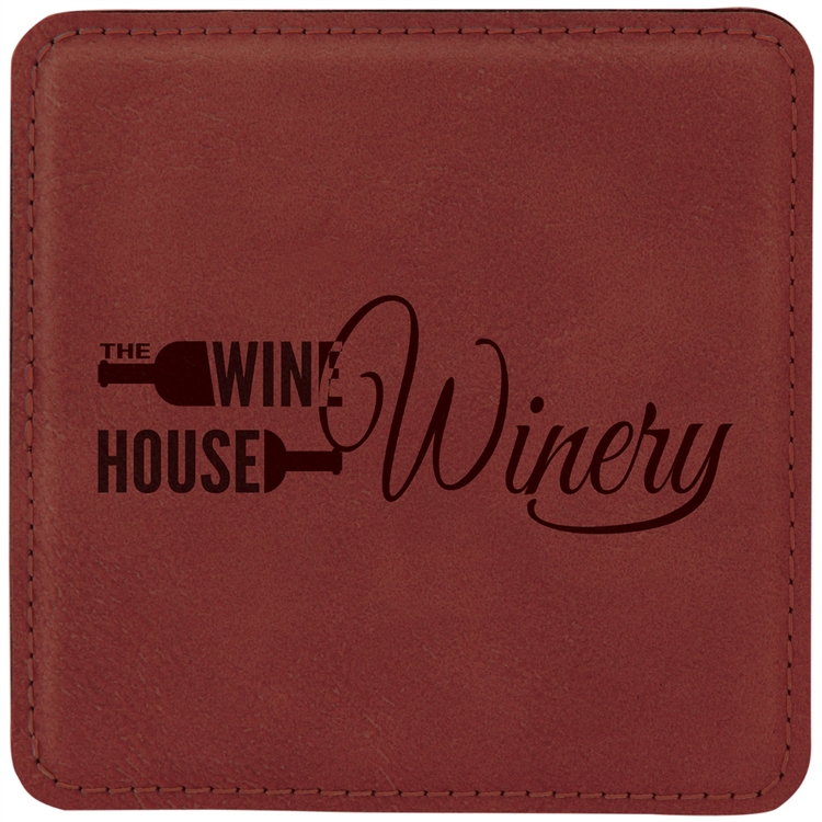 Rose Leatherette Individual Square Coaster 3