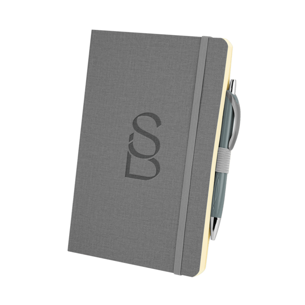 Crosshatch PU Notebook With Pen 10