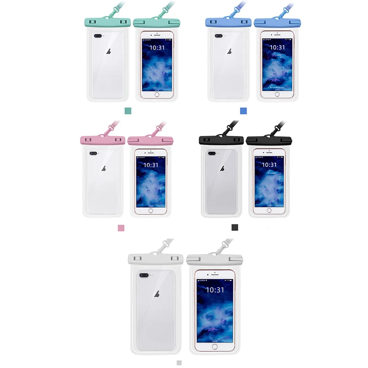 Universal Waterproof Phone Dry Bag Pouch with Neck Lanyard 2