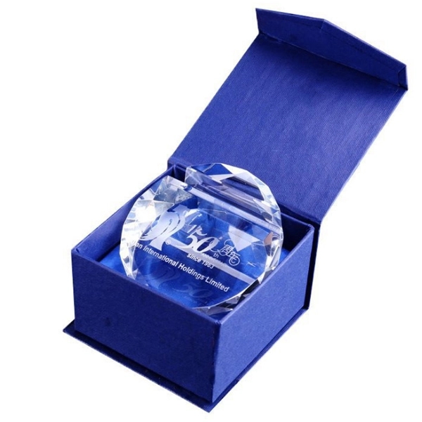 Round Crystal Paperweight Card Holder 3