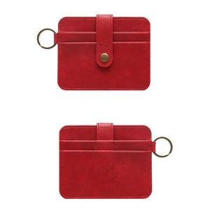 RFID Blocking PU Leather Card Holder Wallet with Keychain 17