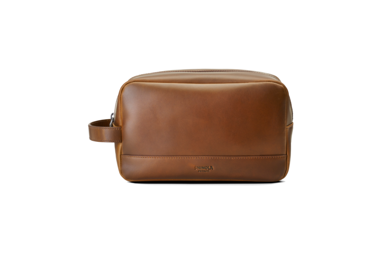 Shinola Zip Travel Kit - Medium Brown Navigator Leather 1