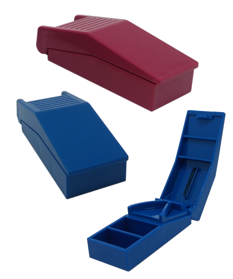 2-in-1 Pill Box W/ Tablet Cutter Pill Splitter 2