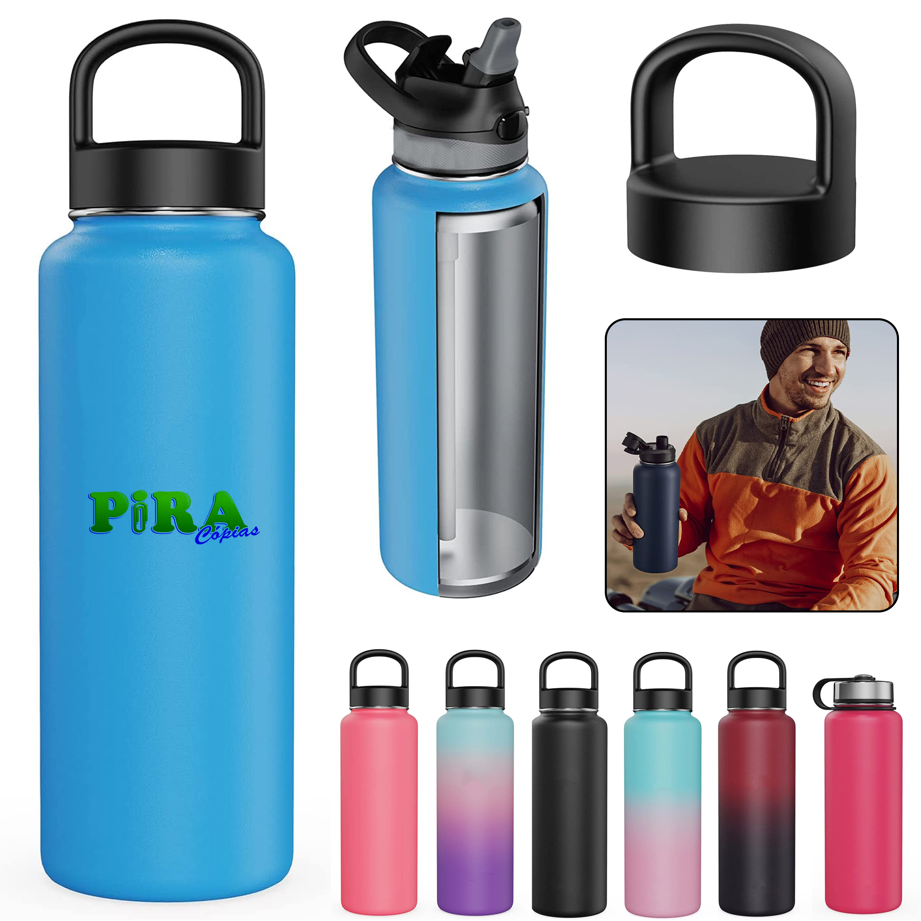Insulated Water Bottle With Straw 1