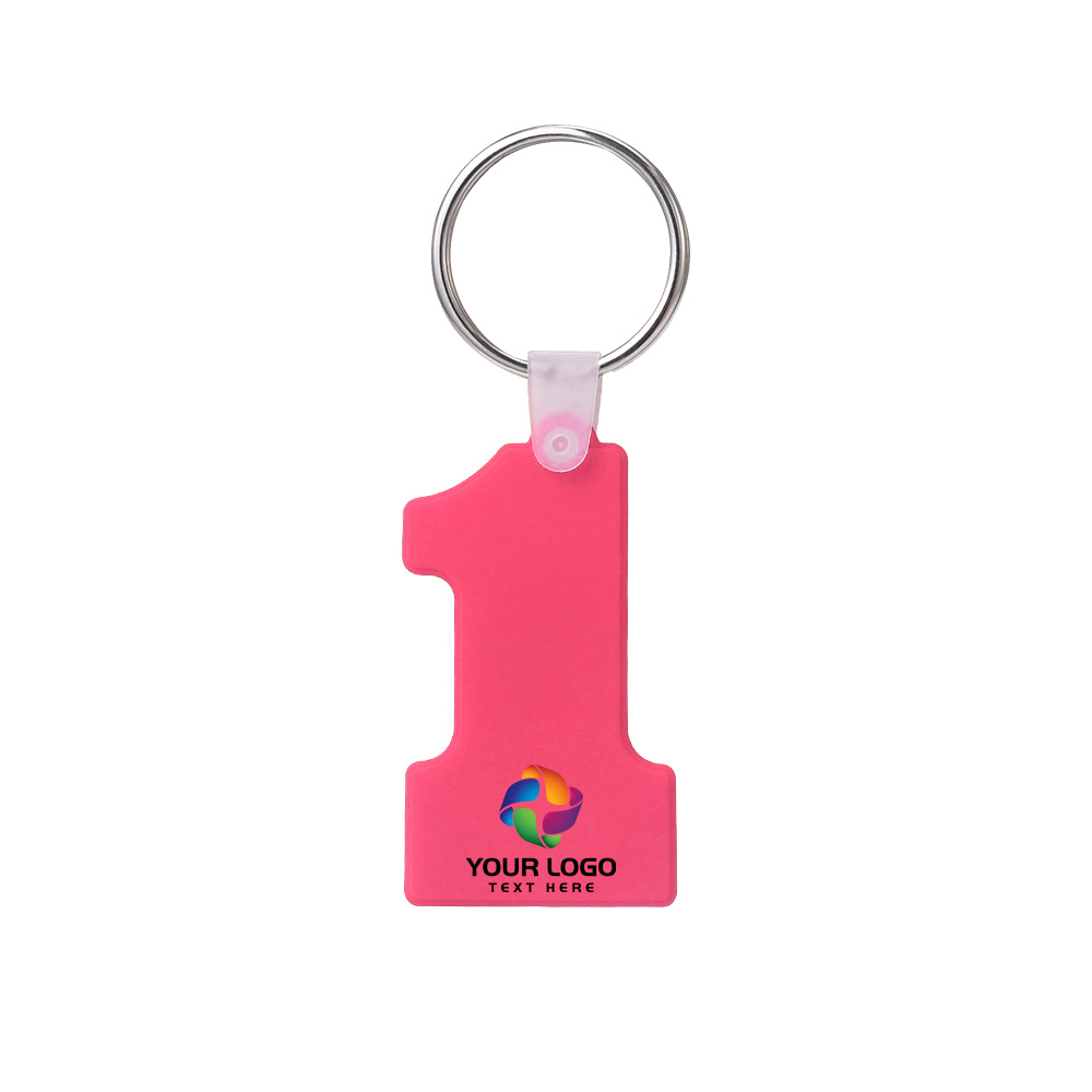 Number One-Shaped Silicone Keychain 2