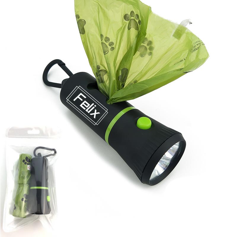 Pet Poop Bags Holder Dispenser with LED Flashlight 1