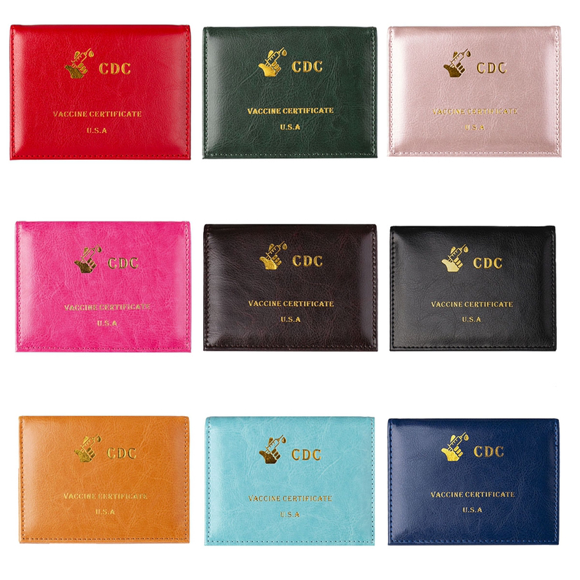Leatherette Vaccine Card Holder - Deboss / Aluminum Foil 4