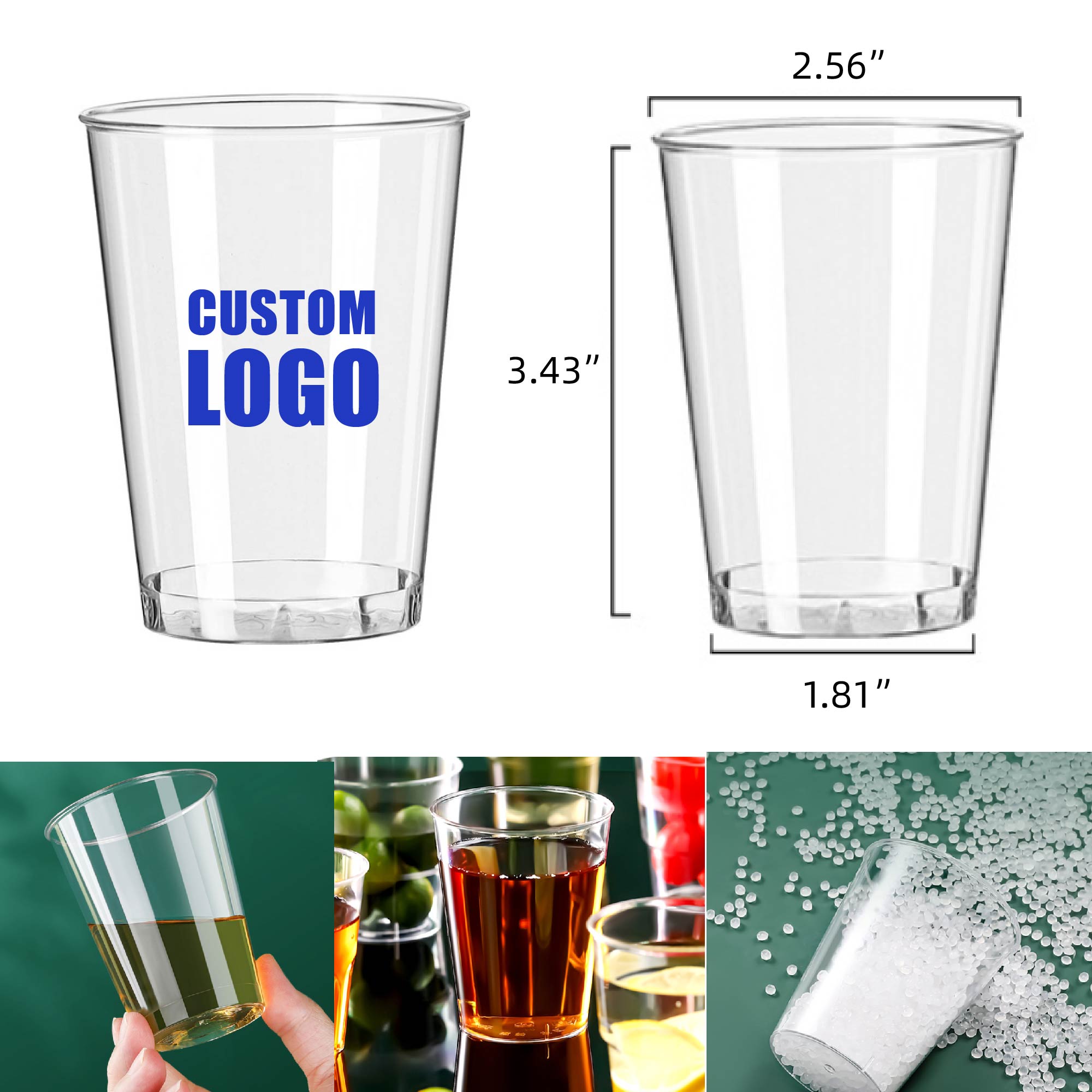 MOQ 10 pcs Disposable Hard Plastic Cups 2