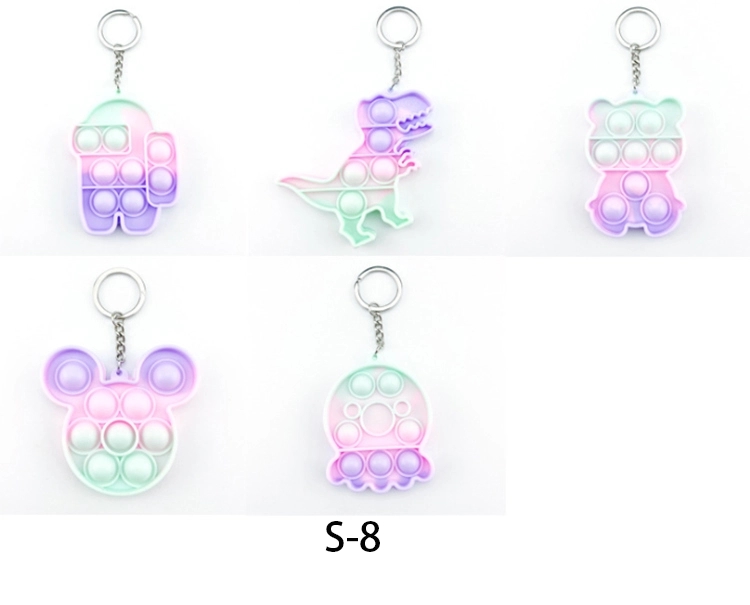 Stress Relief Fidget Silicone Flipping keychain 16