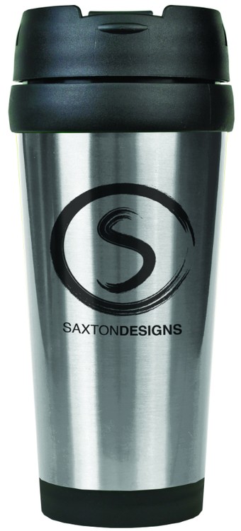 16 oz. Silver Laser Engraved Stainless Steel Travel Mug 1