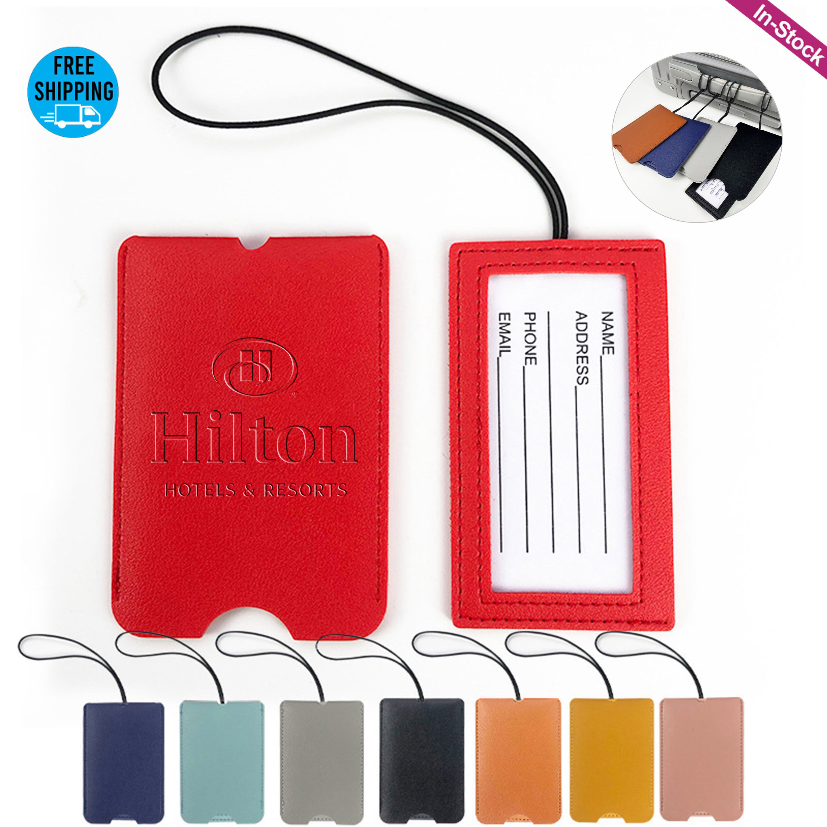 PU Leather Luggage Tag with Elastic Strip 10