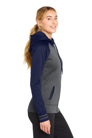 Sport-Tek Women's Sport-Wick Varsity Fleece Full-Zip Hooded Jacket. LST236 1