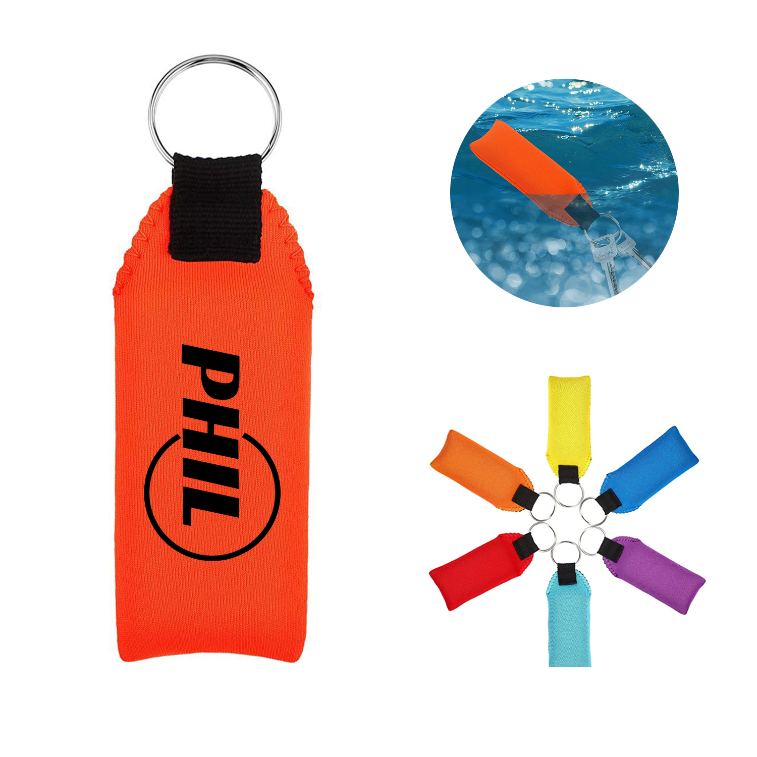 Printed Floating Neoprene Keychain Strap 2