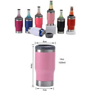 14oz Double Wall 304 Stainless Steel Tumbler Insulated Vacuum Beer Can Bottle Cooler 1