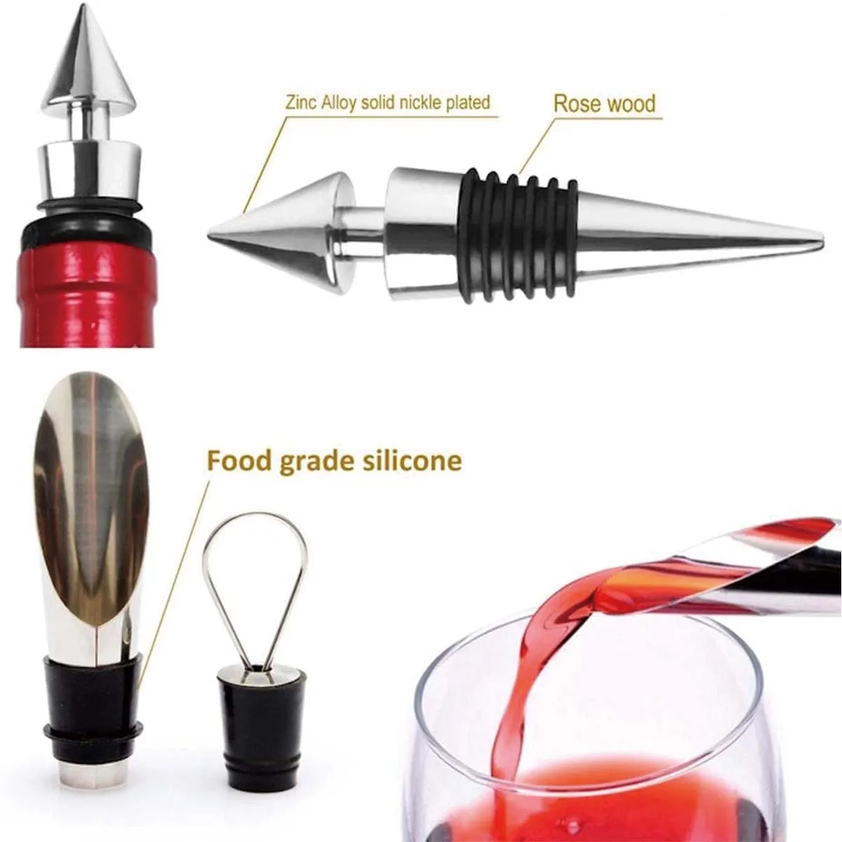 Stock High Quality 5 Set Wooden Box Wine Accessory 2