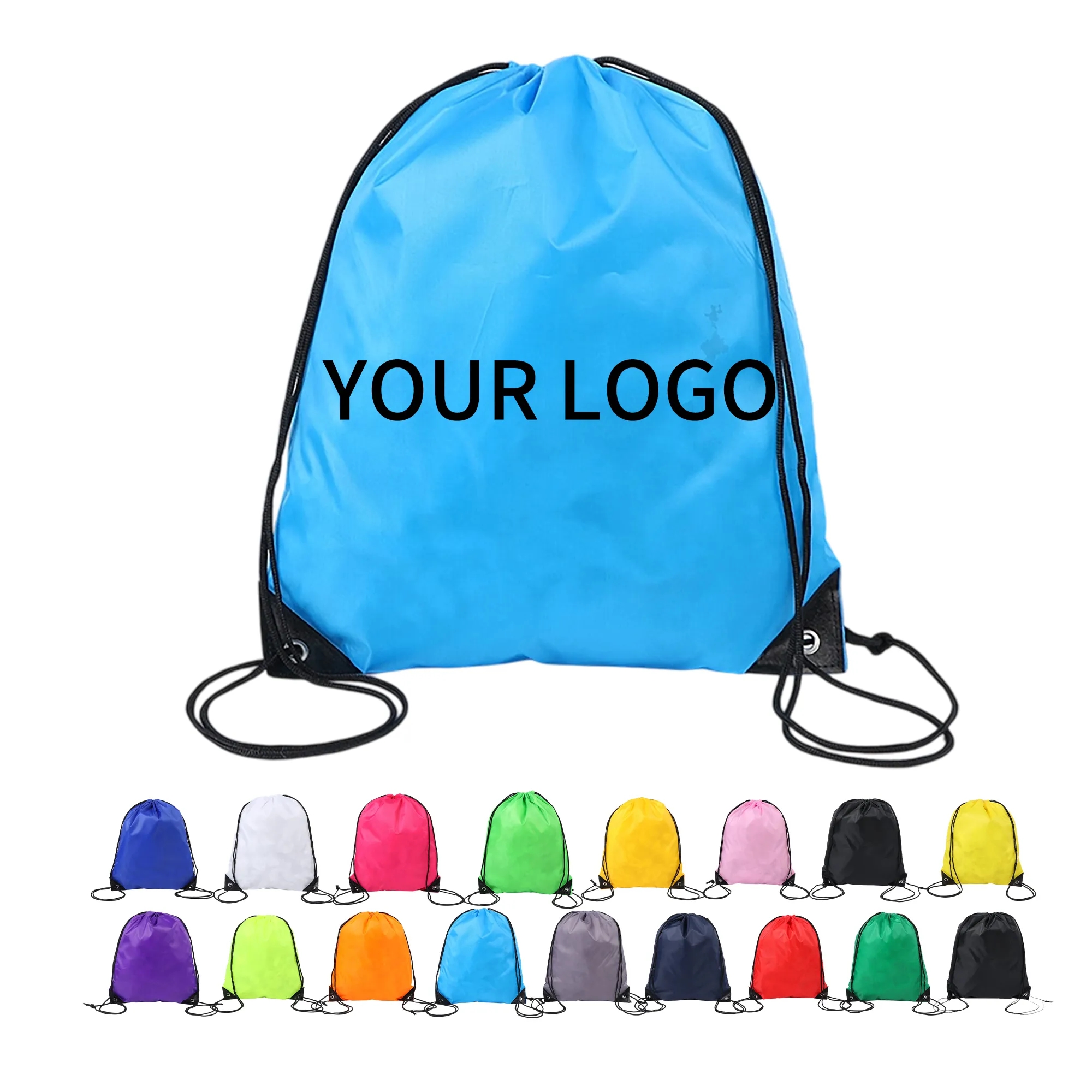 Reinforced Polyester Drawstring Backpack 13x17 12