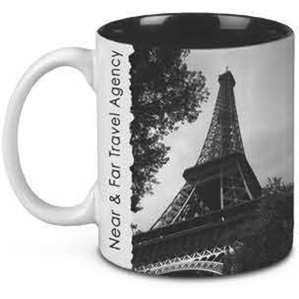 11 Oz. White/Cobalt Blue Two Tone Ceramic Mug 16