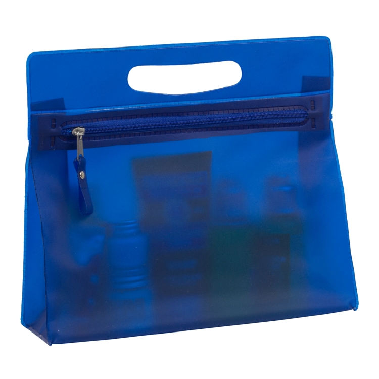9-1/2" W x 8-1/4"H - "Bermuda" Vinyl Travel Pouch with Zipper 8