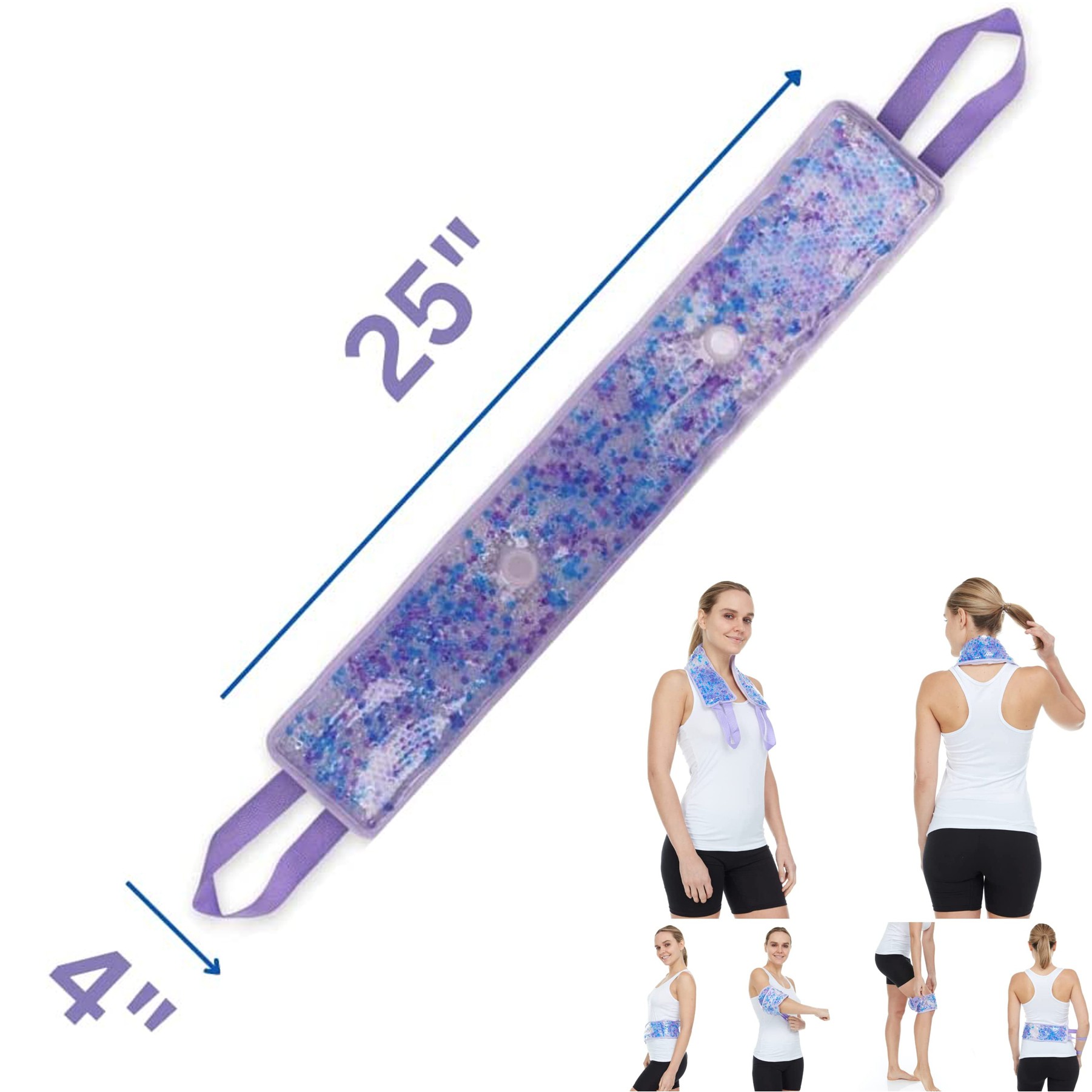 25" x 4" Premium Hot Cold Gel Bead Ice Pack 2