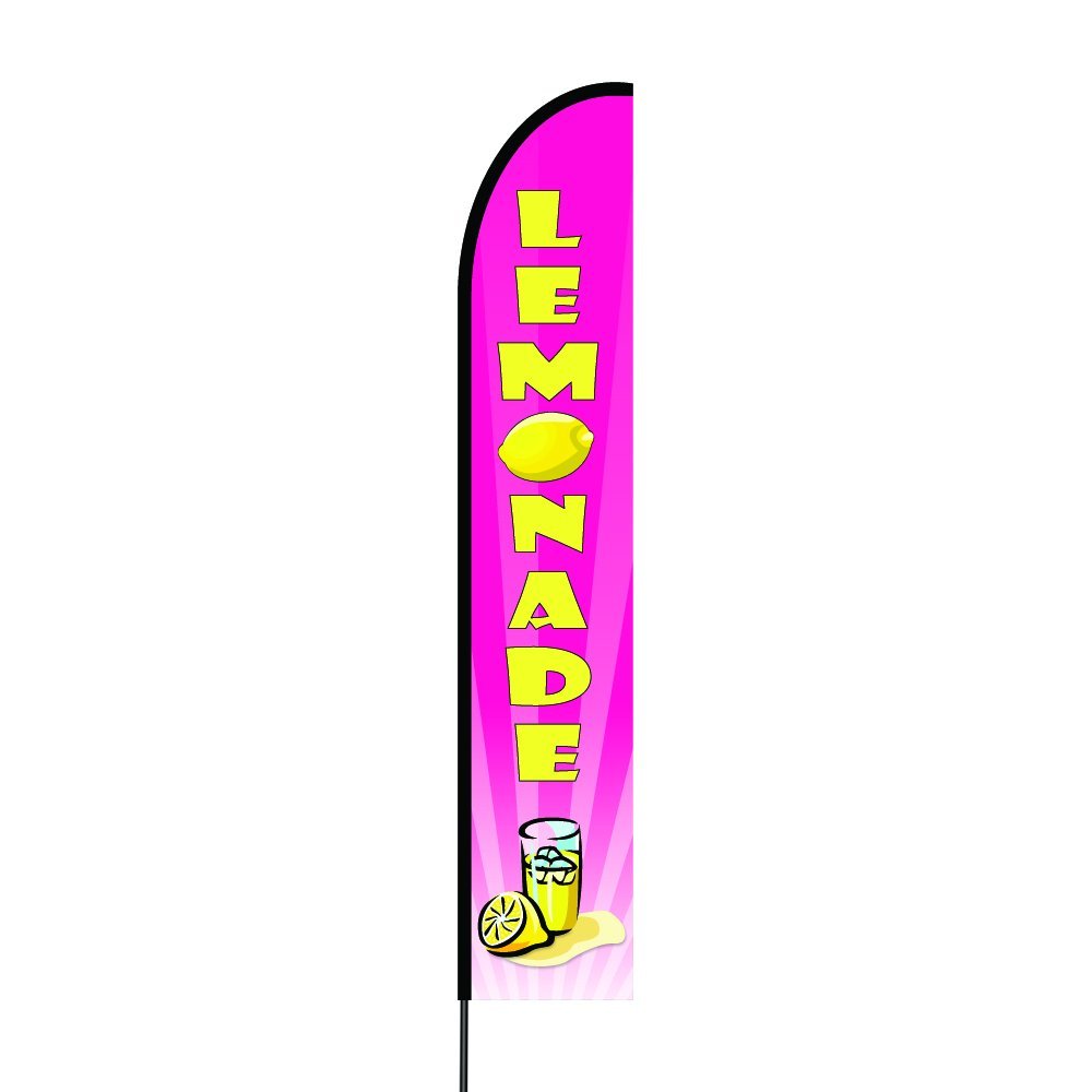 Lemonade Flag Kit Hardware 15' Feet Feather Flag Sign Outdoor Banner 2